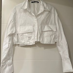 Zara White Cargo Shirt